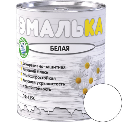 Изображение: эмаль пф-115 с эмалька для отделочных наружных и внутренних работ белая 2,0л (1,9кг)  в Минске