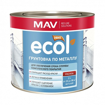 Картинка: грунтовка ecol по металлу (гф-021) красно-коричневая 2,4л ( 2,3кг) в Минске