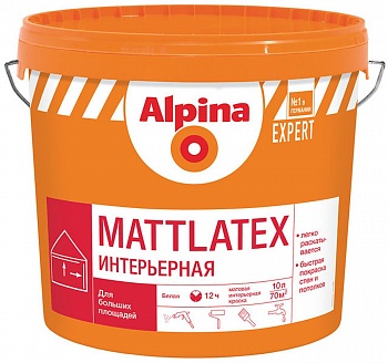 Краска ВД-АК Alpina EXPERT Mattlatex База 1 белая, 10 л / 16,2кг в Хатежино - картинка Картинка: краска вд-ак alpina expert mattlatex база 1 белая, 10 л / 16,2кг в Хатежино