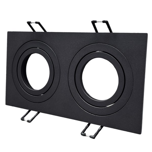 Светильник встраиваемый поворотный двойной под лампы 2* GU5.3, алюминий, 92*175мм, черный, IP20, Tru в Минске - изображение Изображение: светильник встраиваемый поворотный двойной под лампы 2* gu5.3, алюминий, 92*175мм, черный, ip20, tru в Минске