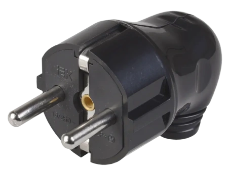 Изображение: вилка угловая с/з с выкл. черная в Минске