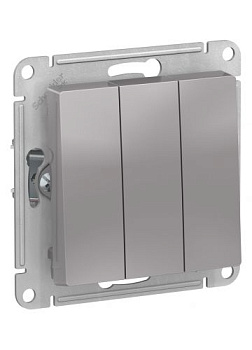 Выключатель  AtlasDesign 3-кл. (алюминий) т.м.Schneider Electric в Минске - картинка Картинка: выключатель  atlasdesign 3-кл. (алюминий) т.м.schneider electric в Минске