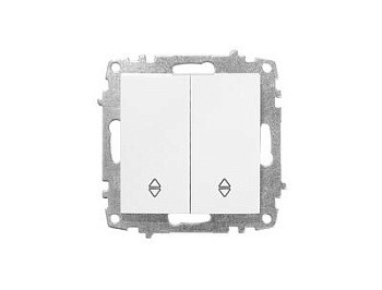 Выключатель Zena Vega 2-кл проходной, белоснежный, т.м.EL-BI в Минске - картинка Картинка: выключатель zena vega 2-кл проходной, белоснежный, т.м.el-bi в Минске