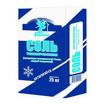 Картинка: соль техническая (концетрат минеральный галит,натрий хлористый) антигололед горыныч 25кг. в Минске