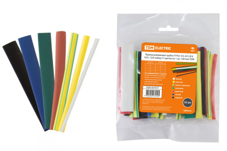 Трубка термоусаживаемая ТУТ нг. d=8/4  НАБОР (7 цветов по 3шт. 100мм) TDM в Минске - изображение Изображение: трубка термоусаживаемая тут нг. d=8/4  набор (7 цветов по 3шт. 100мм) tdm в Минске