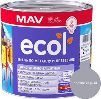 Эмаль ECOL по металлу и древесине (ПФ-115) светло-серая глянцевая 1,0л (0,9кг) в Минске - картинка Картинка: эмаль ecol по металлу и древесине (пф-115) светло-серая глянцевая 1,0л (0,9кг) в Минске