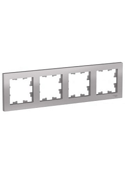 Рамка AtlasDesign 4-пост. универ. (алюминий) т.м.Schneider Electric в Минске - картинка Картинка: рамка atlasdesign 4-пост. универ. (алюминий) т.м.schneider electric в Минске