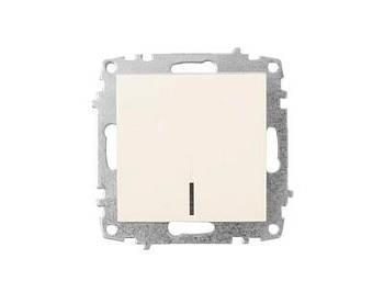Выключатель Zena Vega 1 кл.с подсветкой, кремовый т.м.EL-BI в Минске - картинка Картинка: выключатель zena vega 1 кл.с подсветкой, кремовый т.м.el-bi в Минске