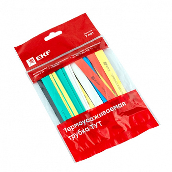 Трубка термоусаживаемая  ТУТ 16/8 набор:7 цветов по 3шт. 100мм. EKF PROxima в Минске - картинка Картинка: трубка термоусаживаемая  тут 16/8 набор:7 цветов по 3шт. 100мм. ekf proxima в Минске