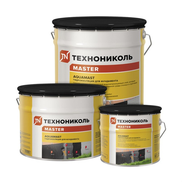 Изображение: мастика битумная холодная aquamast  ведро 3кг(для фундамента) в Минске