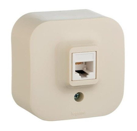 Розетка телеф. 1хRJ-11 4 конт. (сл. кость) Quteo т.м.Legrand в Минске - изображение Изображение: розетка телеф. 1хrj-11 4 конт. (сл. кость) quteo т.м.legrand в Минске