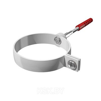 Картинка: хомут трубы polivent пвх универсальный l=140 (белый) в Минске