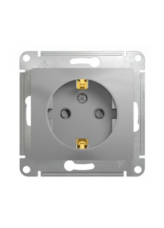 Розетка Glossa GSL000345 с/з с/ш, алюм. т.м.Schneider Electric в Минске - изображение Изображение: розетка glossa gsl000345 с/з с/ш, алюм. т.м.schneider electric в Минске