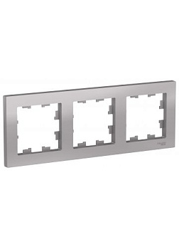 Рамка  AtlasDesign 3-пост. универ. (алюминий) т.м.Schneider Electric в Минске - картинка Картинка: рамка  atlasdesign 3-пост. универ. (алюминий) т.м.schneider electric в Минске