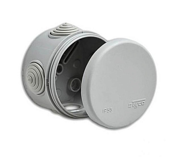 Коробка расп для о/п d=60мм,h=40мм.4 ввода (св.-серая)  в Минске - картинка Картинка: коробка расп для о/п d=60мм,h=40мм.4 ввода (св.-серая)  в Минске