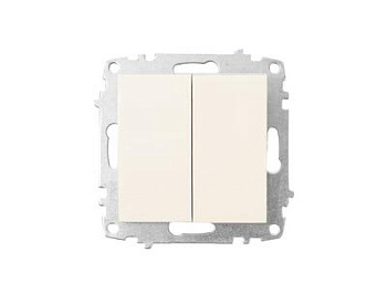 Выключатель Zena Vega 2-кл, кремовый т.м.EL-BI в Минске - картинка Картинка: выключатель zena vega 2-кл, кремовый т.м.el-bi в Минске