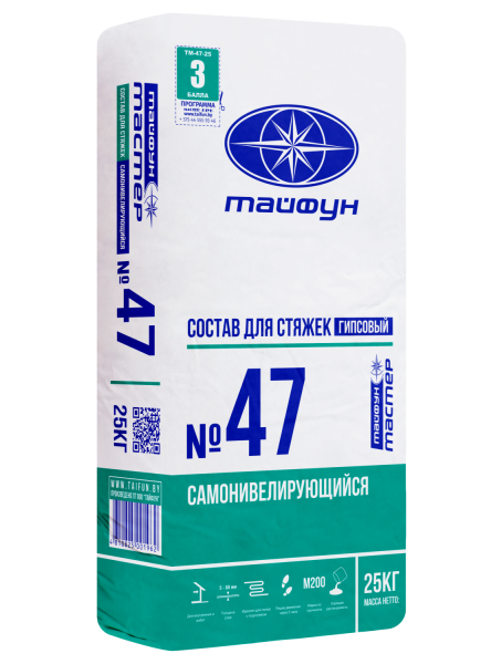 Изображение: смесь тайфун-мастер № 47 для самонивелирующих стяжек (25кг) в Минске