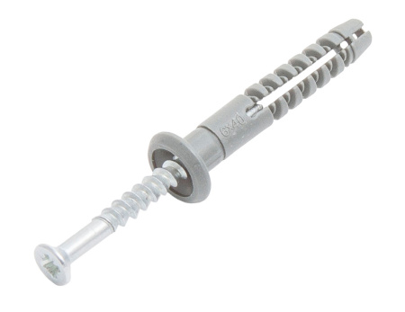 Дюбель быстрого монтажа 8х60 с гвоздевым шурупом, потай. п/п (упак 100шт)