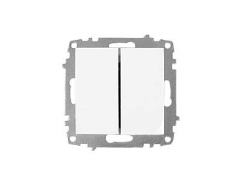 Выключатель Zena Vega 2-кл, белоснежный т.м.EL-BI в Минске - картинка Картинка: выключатель zena vega 2-кл, белоснежный т.м.el-bi в Минске