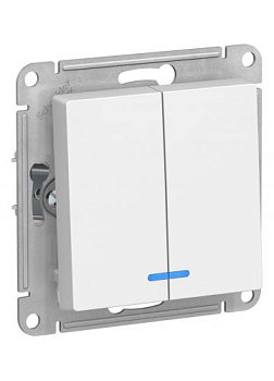 Выключатель AtlasDesign ATN000153 2-кл. с/подсв., (белый) т.м.Schneider Electric в Минске - картинка Картинка: выключатель atlasdesign atn000153 2-кл. с/подсв., (белый) т.м.schneider electric в Минске